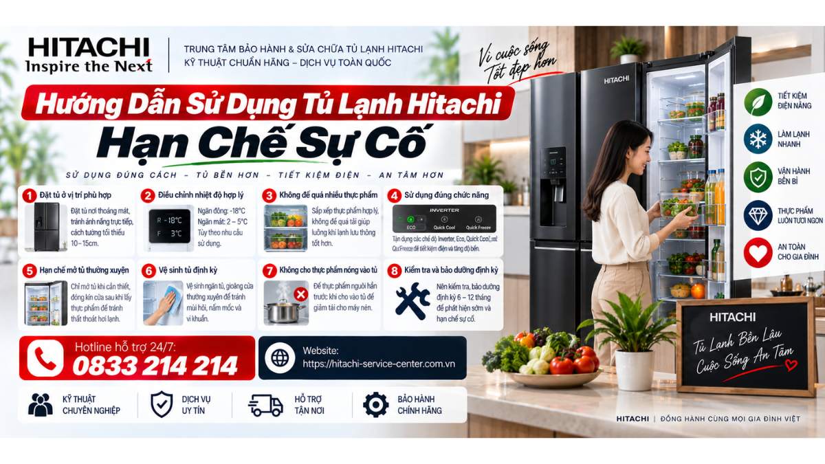 Hướng Dẫn Sử Dụng Tủ Lạnh Hitachi Hạn Chế Sự Cố Website: https://hitachi-service-center.com.vn Hotline hỗ trợ 24/7: 📞 0833 214 214 Uy Tín