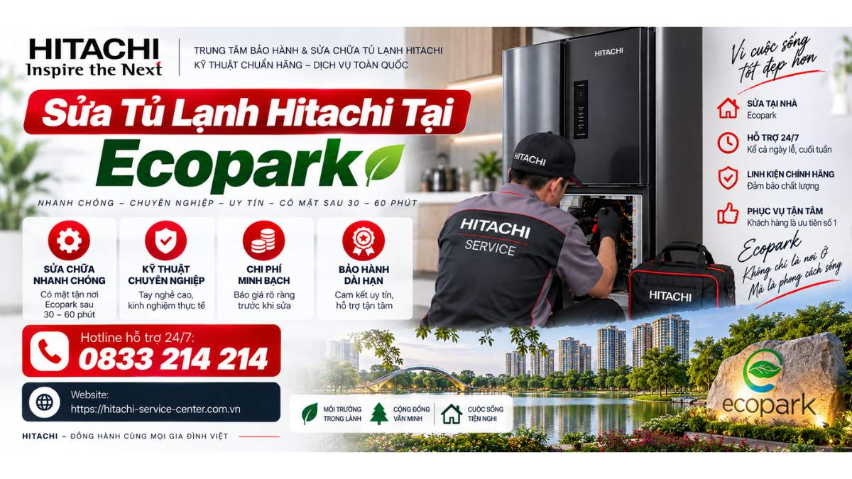 Sửa Tủ Lạnh Hitachi Tại Ecopark Website: https://hitachi-service-center.com.vn Hotline hỗ trợ 24/7: 📞 0833 214 214 Uy Tín