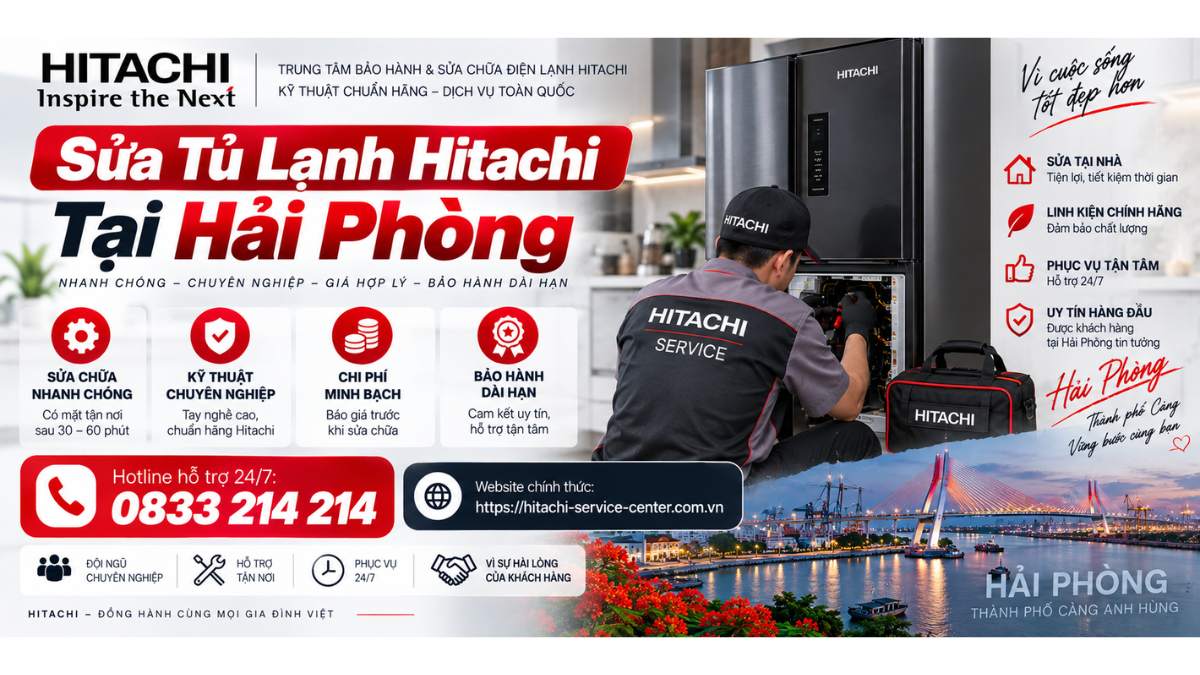 Sửa Tủ Lạnh Hitachi Tại Hải Phòng Website: https://hitachi-service-center.com.vn Hotline hỗ trợ 24/7: 📞 0833 214 214 Uy Tín