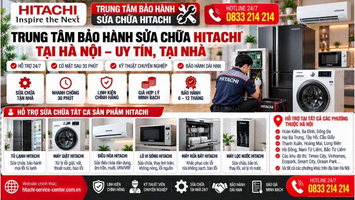 Trung tâm bh sửa chữa Hitachi tại Hà Nội – Uy Tín, tại nhà | 0833 214 214 https://hitachi-service-center.com.vn/